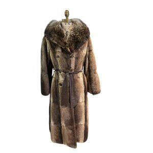 Klyman Brown + Beige Fur Jacket, Medium
